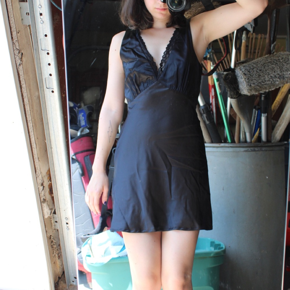 Princess Polly Black Satin Dress